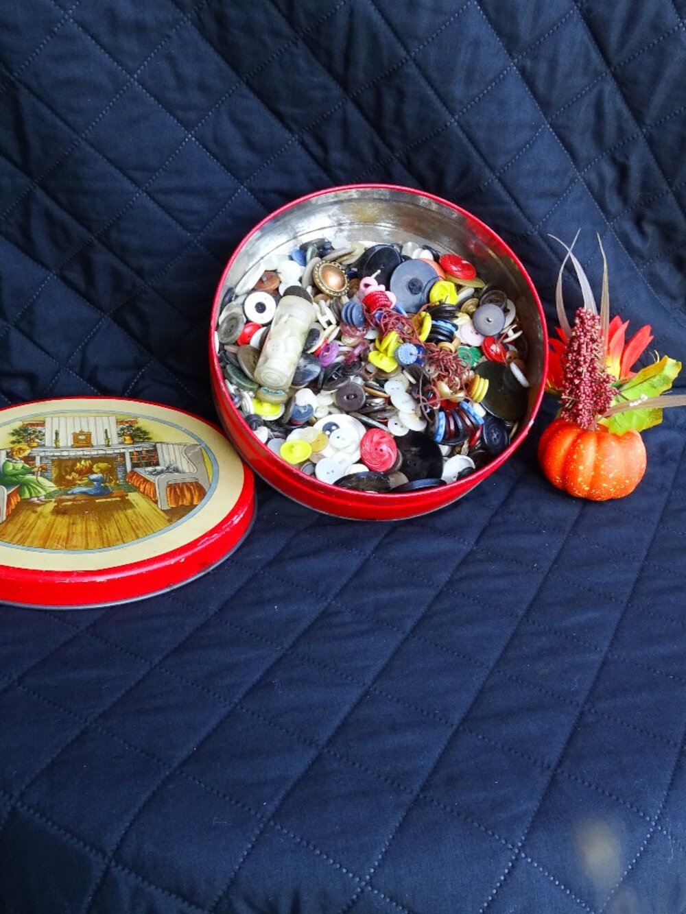 Old Buttons in a large tin